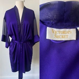 Vintage Victoria’s Secret Purple Satin Robe 1990’s VS Sexy Satin Robe